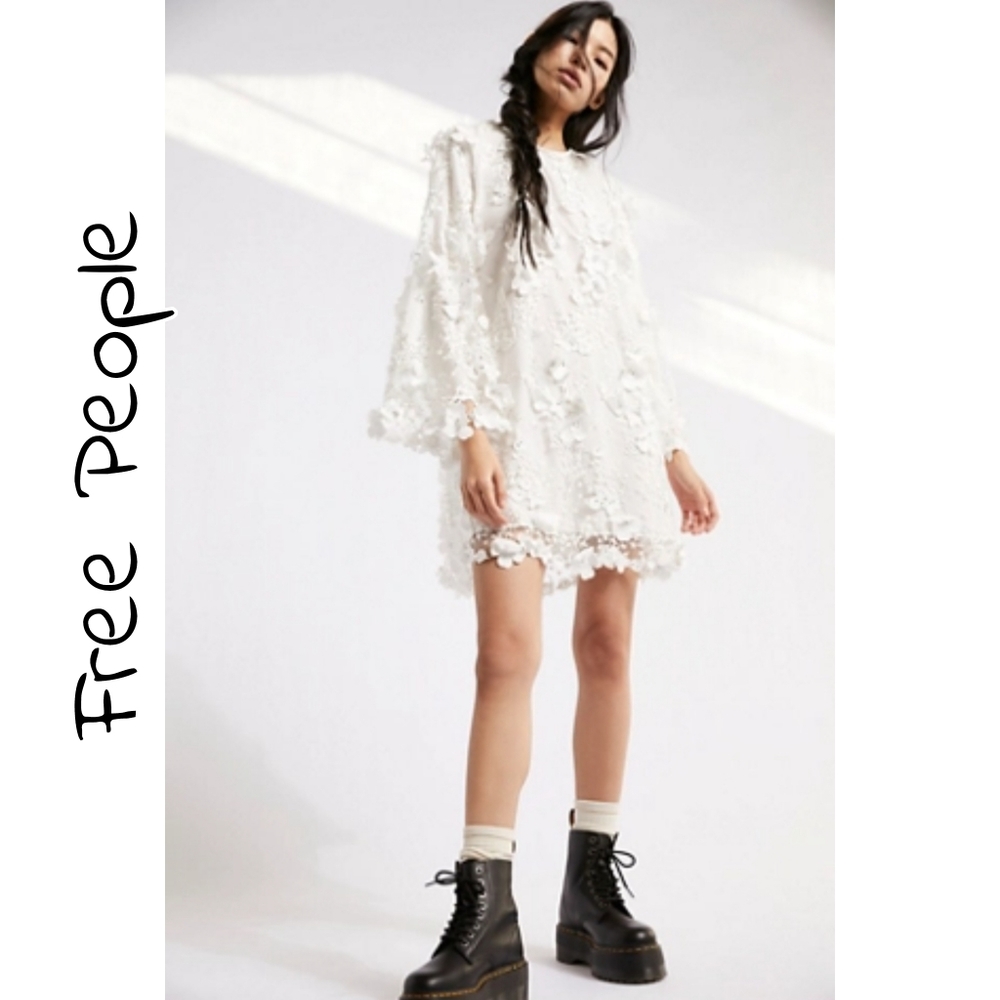 FREE PEOPLE ×MESTIZA  Flora Mini Dress in Ivory